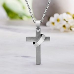 Stainless Steel Cross Interlocked Circle Pendant